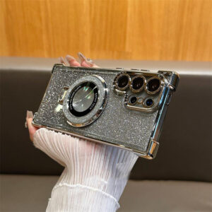 Airbag Drop-proof Magnetic Holder With Glittery Transparent Case